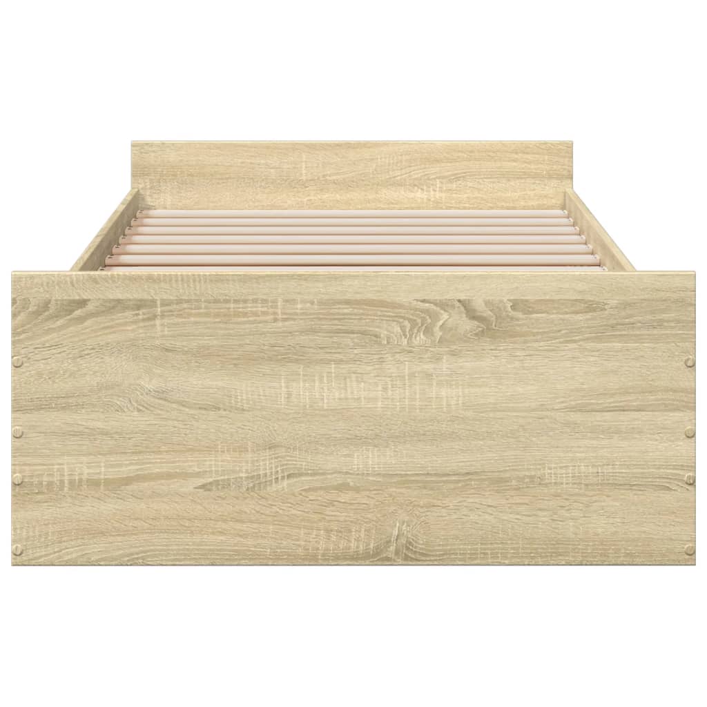 Bed Frame with Drawers without Mattress Sonoma Oak 90x190 cm Single