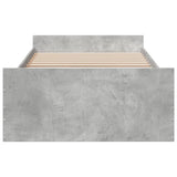 Bed Frame with Drawers without Mattress Concrete Grey 90x190 cm Single