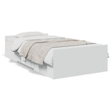 Bed Frame with Drawers without Mattress White 75x190 cm Small Single