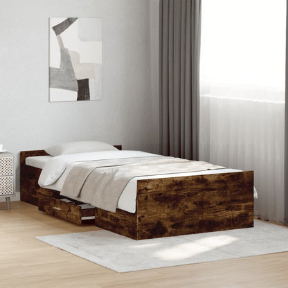 Bed Frame | Smoked Oak | Engineered wood, Plywood | Small Single