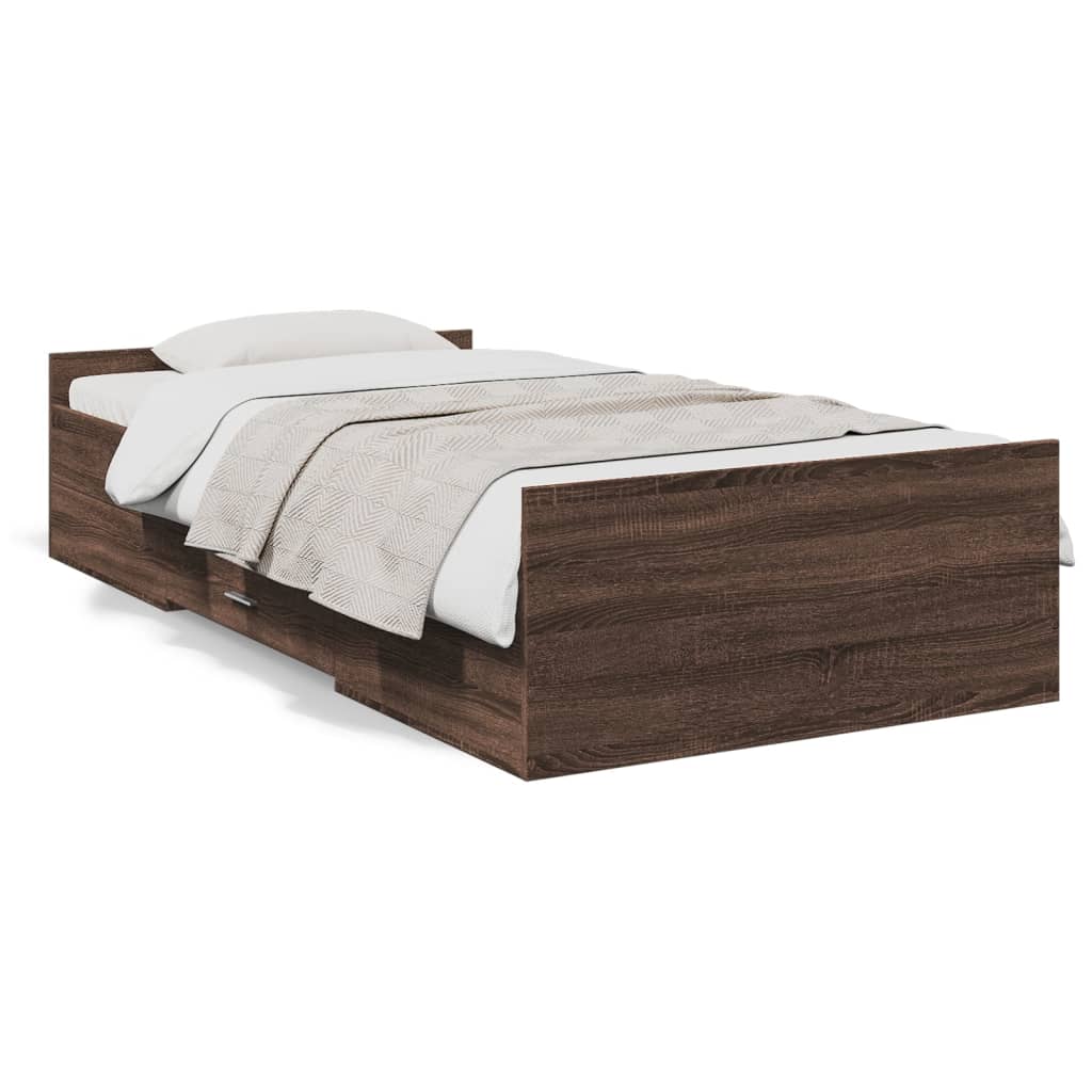 Bed Frame | Brown oak | Engineered wood | Small Single | Bed Frame