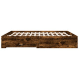 Bed Frame with Drawers without Mattress Smoked Oak 200x200 cm