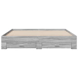 Bed Frame with Drawers without Mattress Grey Sonoma 200x200 cm