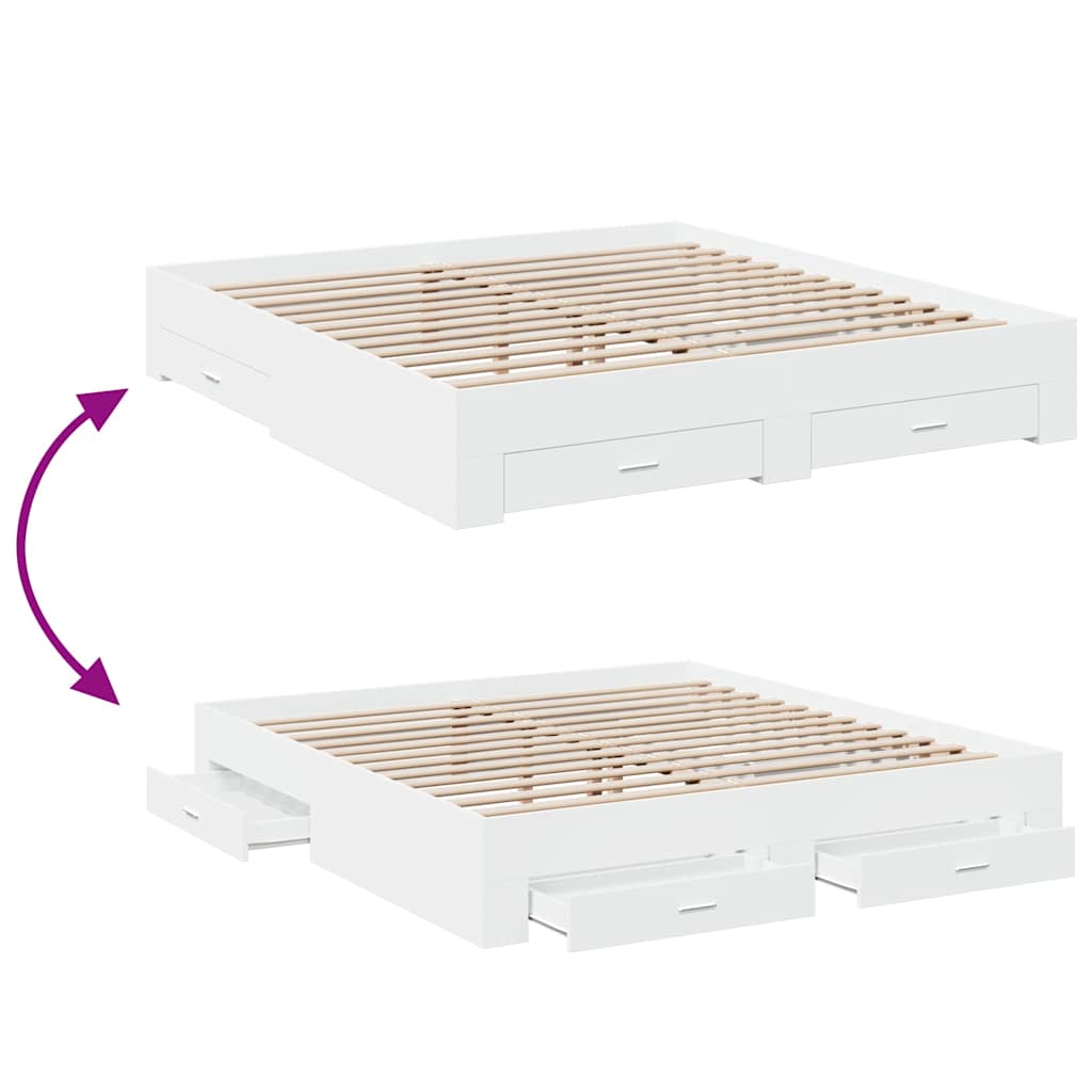 Bed Frame | White | Engineered wood, Plywood | Super King | Bed Frame