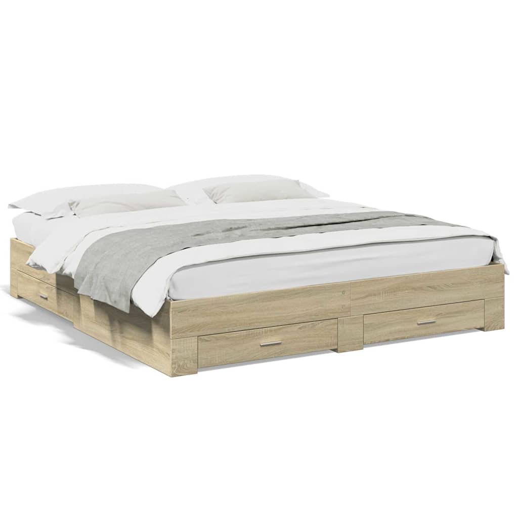 Bed Frame | Sonoma oak | Engineered wood | Super King Size | Bed Frame