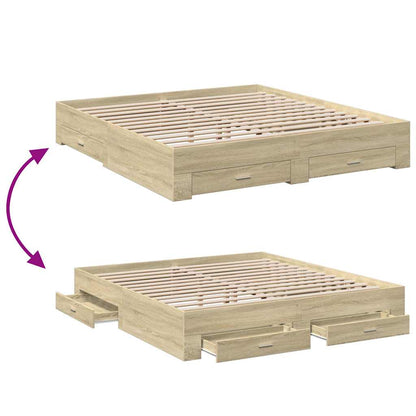 Bed Frame | Sonoma oak | Engineered wood | Super King Size | Bed Frame
