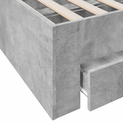 Bed Frame with Drawers without Mattress Concrete Grey 180x200 cm Super King