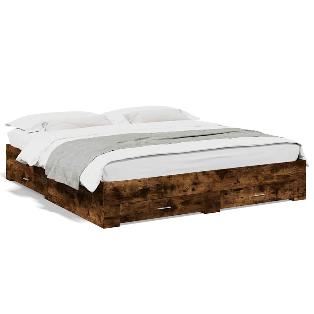 Bed Frame | Smoked Oak | Engineered Wood | Super King | Bed Frame