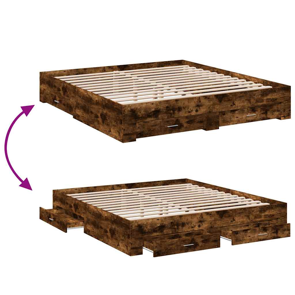 Bed Frame | Smoked Oak | Engineered Wood | Super King | Bed Frame