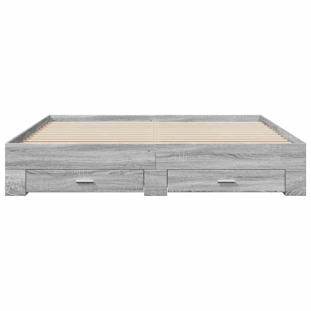 Bed Frame | Grey Sonoma | Engineered wood, Plywood
