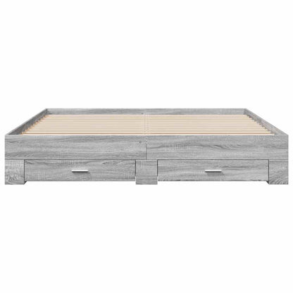 Bed Frame | Grey Sonoma | Engineered wood, Plywood