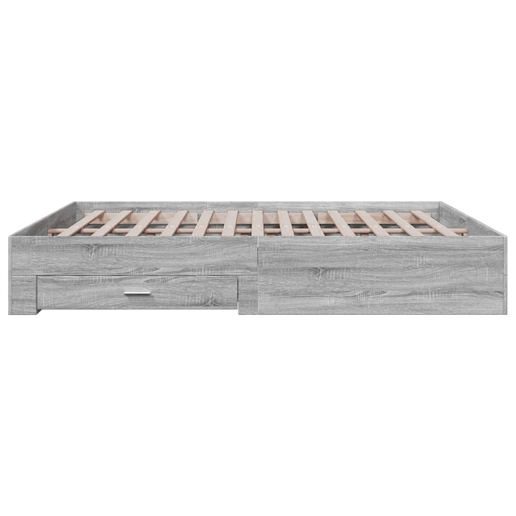 Bed Frame | Grey Sonoma | Engineered wood, Plywood