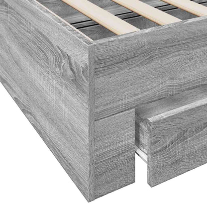 Bed Frame | Grey Sonoma | Engineered wood, Plywood
