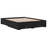 Bed Frame with Drawers without Mattress Black 160x200 cm