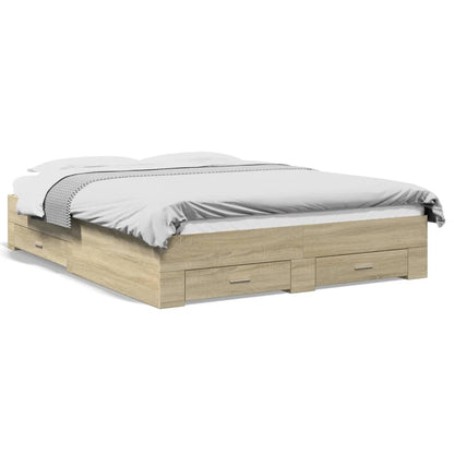 Bed Frame | Sonoma oak | Engineered wood, Plywood | 160x200 cm