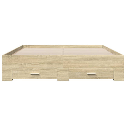 Bed Frame | Sonoma oak | Engineered wood, Plywood | 160x200 cm