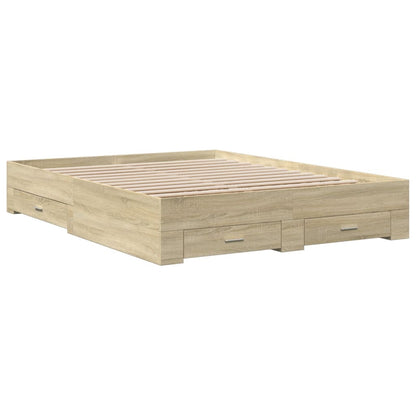 Bed Frame | Sonoma oak | Engineered wood, Plywood | 160x200 cm
