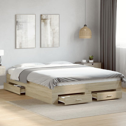 Bed Frame | Sonoma oak | Engineered wood, Plywood | 160x200 cm