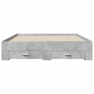 Bed Frame with Drawers without Mattress Concrete Grey 160x200 cm