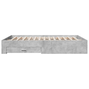 Bed Frame with Drawers without Mattress Concrete Grey 160x200 cm