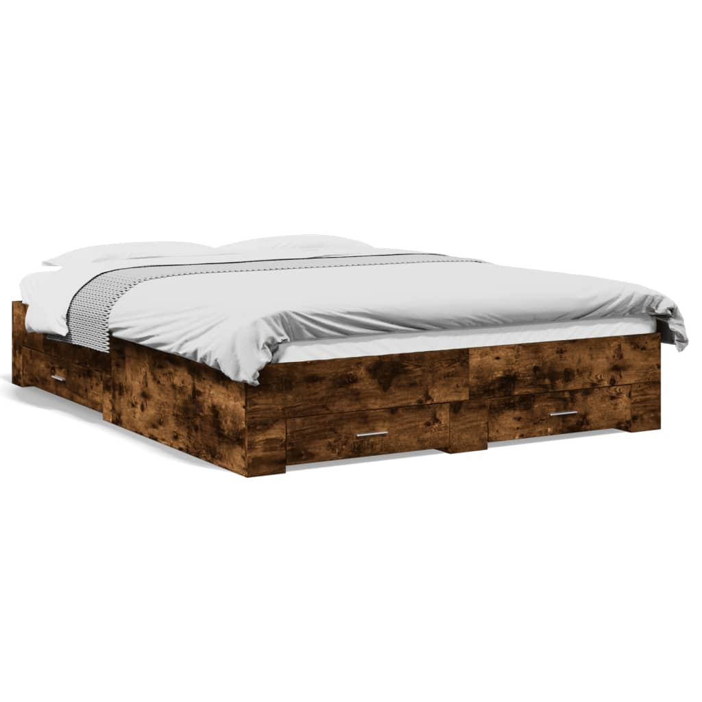 Bed Frame | Smoked Oak | Engineered Wood | Double | Bed Frame