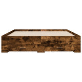 Bed Frame with Drawers without Mattress Smoked Oak 160x200 cm