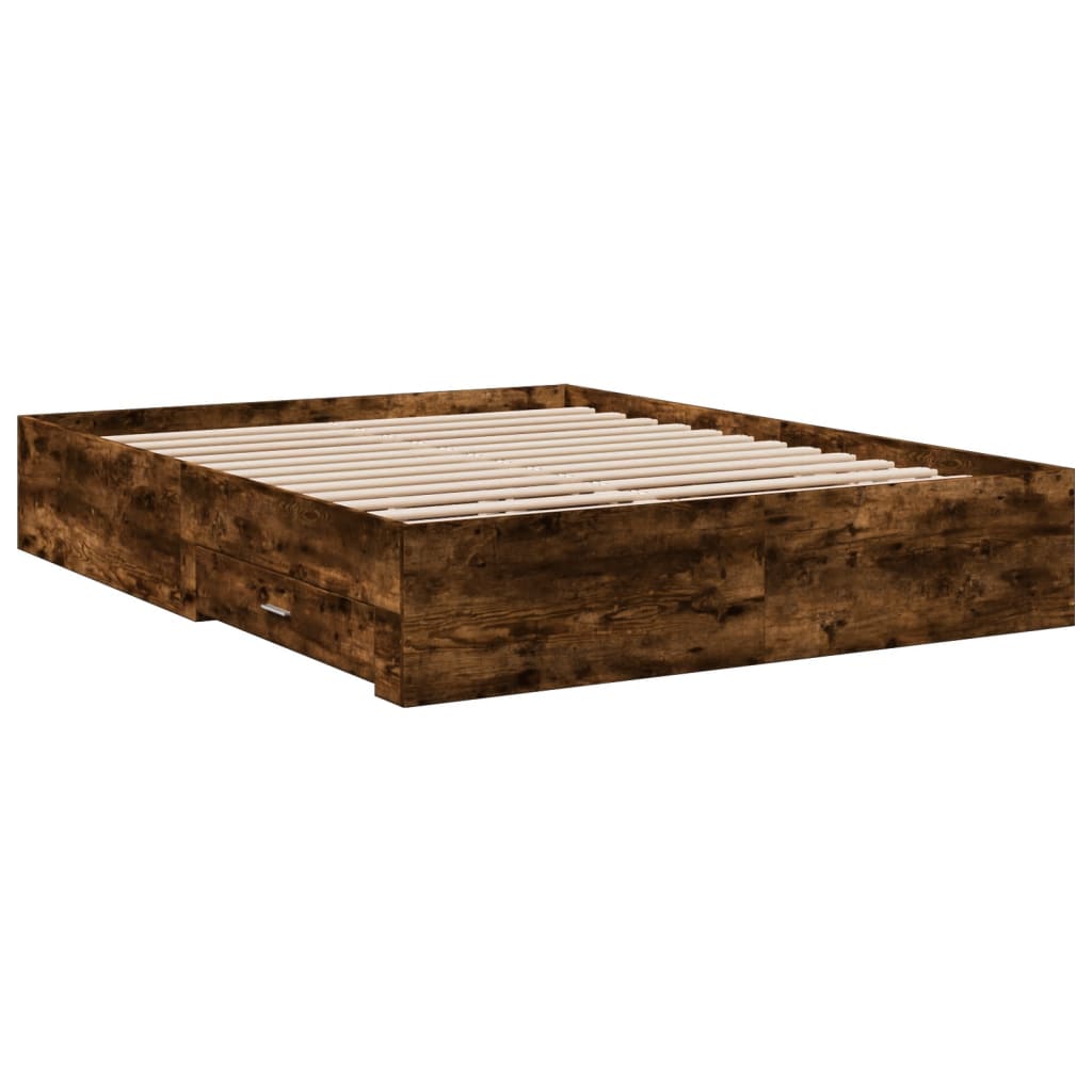 Bed Frame | Smoked Oak | Engineered Wood | Double | Bed Frame