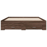 Bed Frame with Drawers without Mattress Brown Oak 160x200 cm