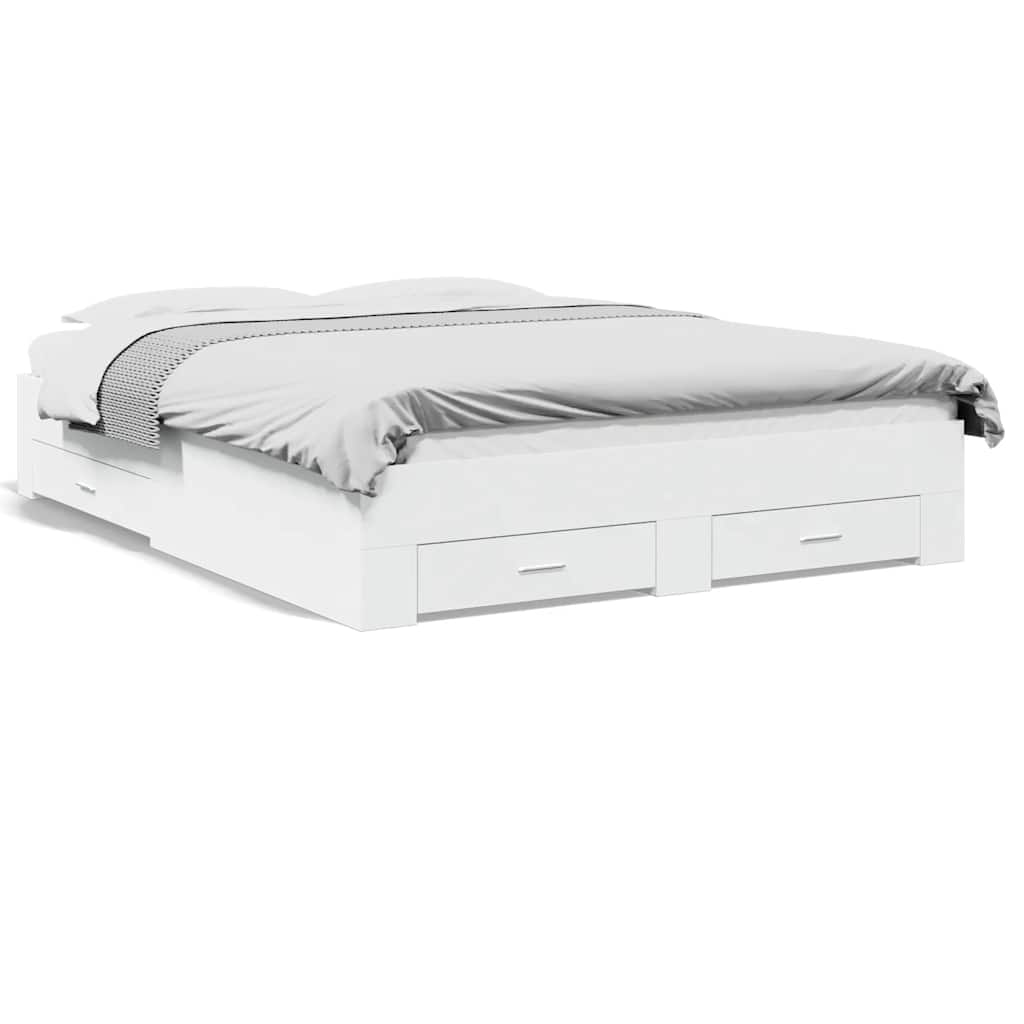 Bed Frame | White | Engineered wood and plywood | King Size | Bed Frame