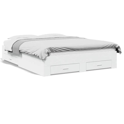 Bed Frame | White | Engineered wood and plywood | King Size | Bed Frame