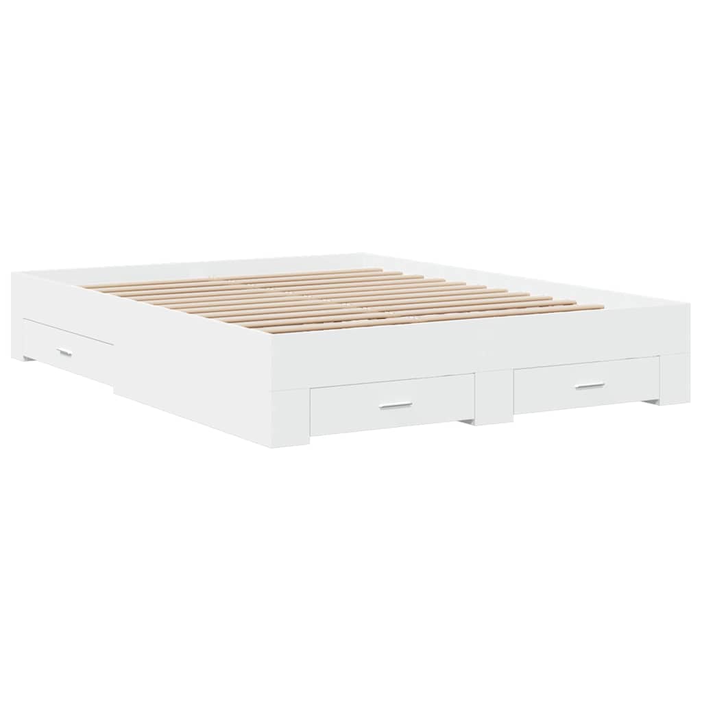 Bed Frame | White | Engineered wood and plywood | King Size | Bed Frame