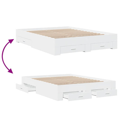 Bed Frame | White | Engineered wood and plywood | King Size | Bed Frame