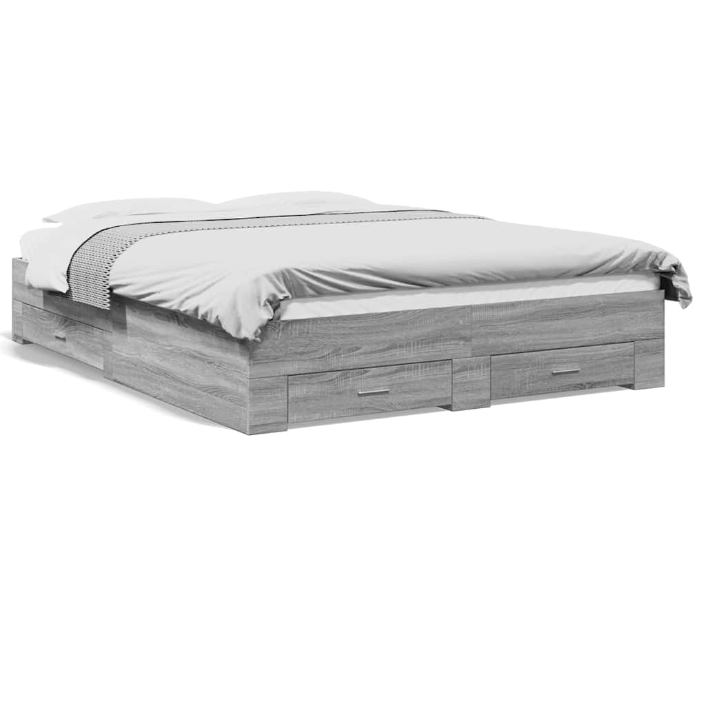Bed Frame | Grey Sonoma | Engineered wood | King | Bed Frame