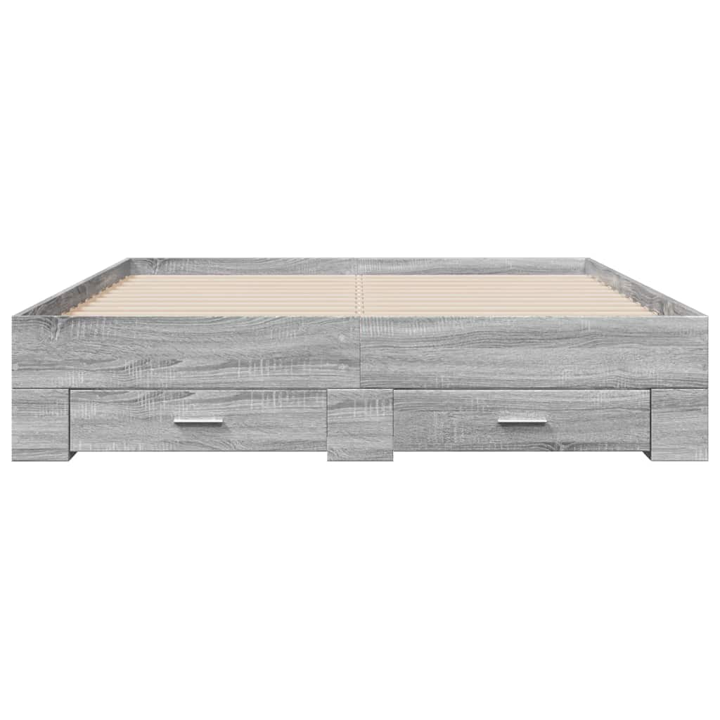 Bed Frame | Grey Sonoma | Engineered wood | King | Bed Frame