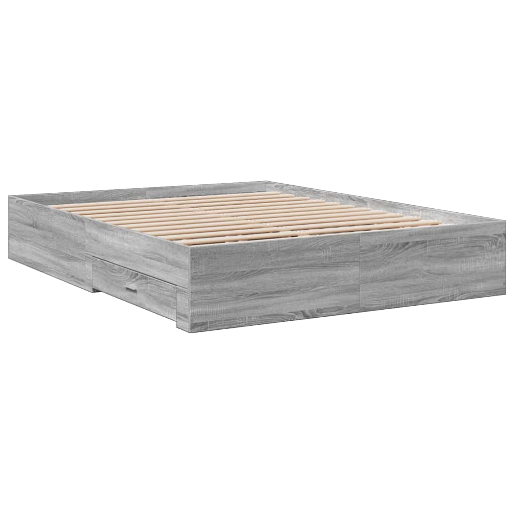 Bed Frame | Grey Sonoma | Engineered wood | King | Bed Frame