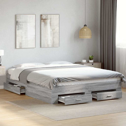 Bed Frame | Grey Sonoma | Engineered wood | King | Bed Frame