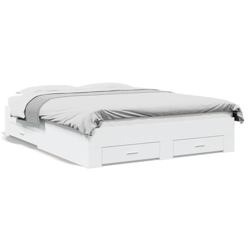 Bed Frame | White | Engineered wood, Plywood | Double | Bed Frame