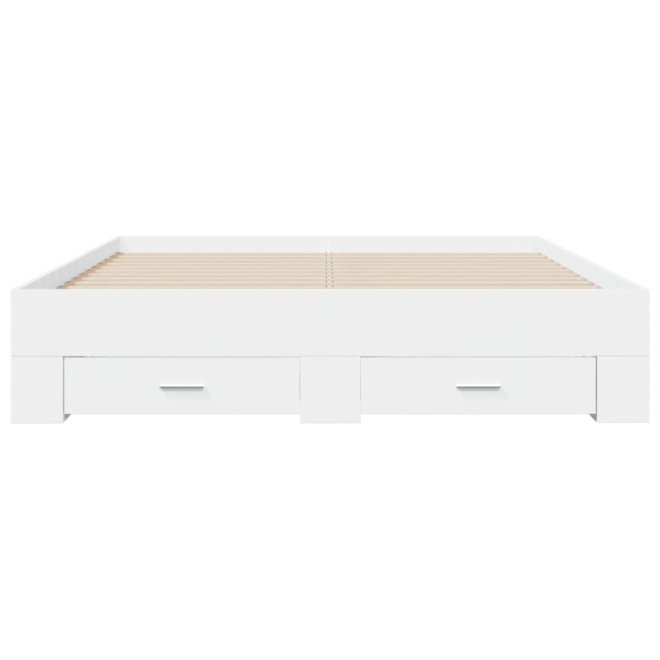 Bed Frame with Drawers without Mattress White 140x200 cm