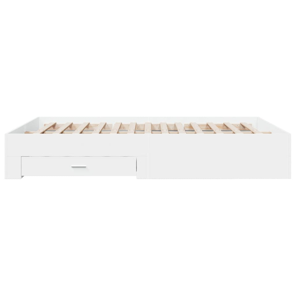 Bed Frame with Drawers without Mattress White 140x200 cm