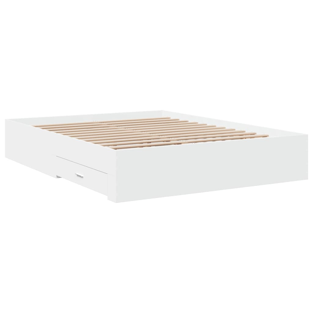 Bed Frame | White | Engineered wood, Plywood | Double | Bed Frame