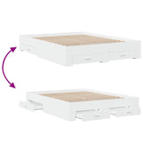 Bed Frame with Drawers without Mattress White 140x200 cm