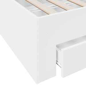 Bed Frame with Drawers without Mattress White 140x200 cm