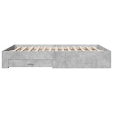 Bed Frame with Drawers without Mattress Concrete Grey 140x200 cm