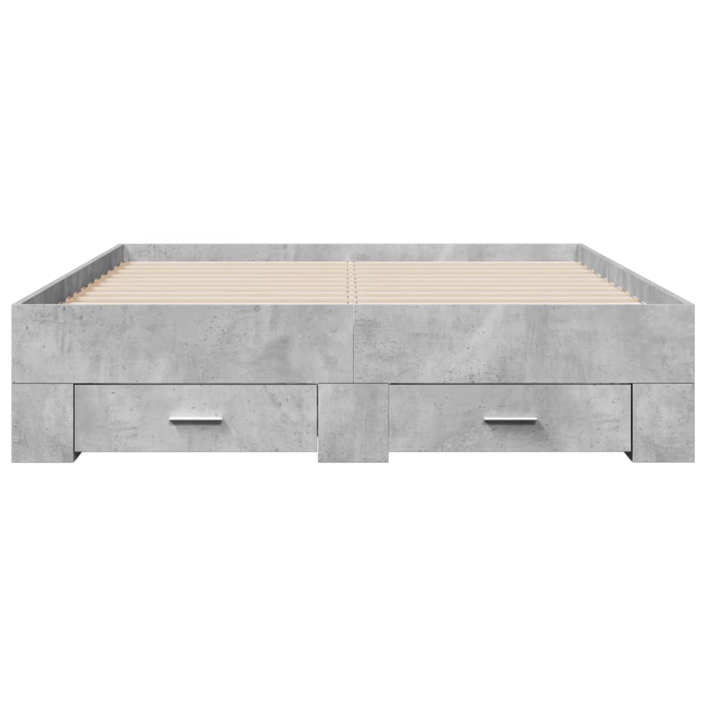 Bed Frame | Concrete Grey | Engineered Wood, Plywood | Double | Bed Frame