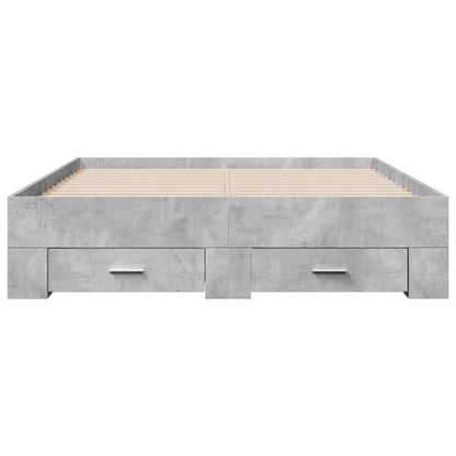Bed Frame | Concrete Grey | Engineered Wood, Plywood | Double | Bed Frame