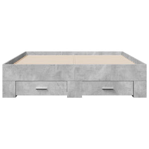 Bed Frame with Drawers without Mattress Concrete Grey 120x200 cm