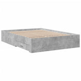 Bed Frame with Drawers without Mattress Concrete Grey 120x200 cm