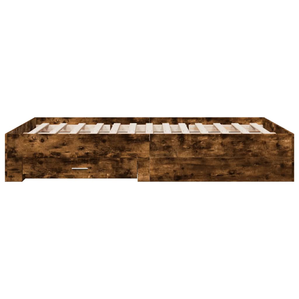 Bed Frame | Smoked Oak | Engineered Wood | Double Bed | Bed Frame
