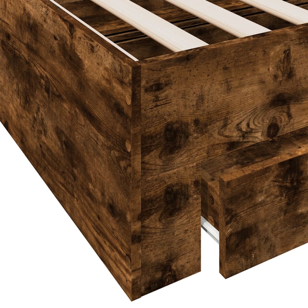 Bed Frame | Smoked Oak | Engineered Wood | Double Bed | Bed Frame