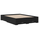 Bed Frame with Drawers without Mattress Black 140x190 cm